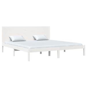 VidaXL Bedframe massief grenenhout wit 200x200 cm