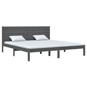 VidaXL Bedframe massief grenenhout grijs 200x200 cm