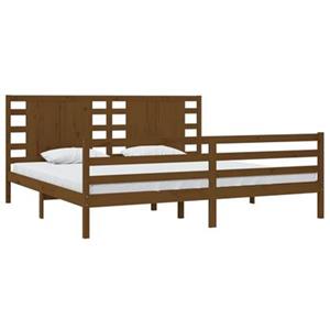 VidaXL Bedframe massief grenenhout honingbruin 200x200 cm