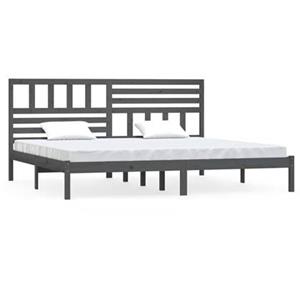 VidaXL Bedframe massief grenenhout grijs 200x200 cm