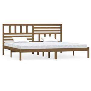 VidaXL Bedframe massief grenenhout honingbruin 200x200 cm