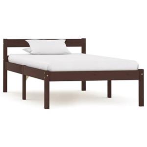 VidaXL Bedframe massief grenenhout donkerbruin 100x200 cm