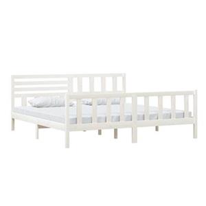 VidaXL Bedframe massief hout wit 200x200 cm