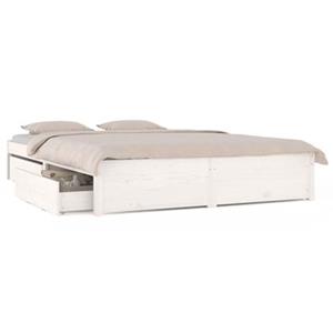 vidaXL Bedframe met lades wit 120x190 cm
