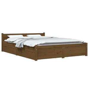 VidaXL Bedframe met lades honingbruin 135x190 cm 4FT6 Double