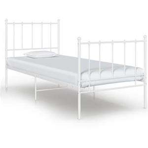 vidaXL Bett Weiß Metall 100x200 cm 