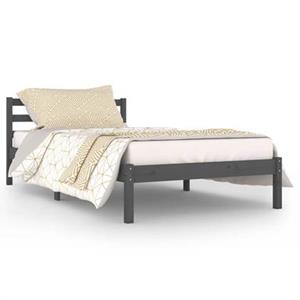 VidaXL Bedframe massief grenenhout grijs 100x200 cm