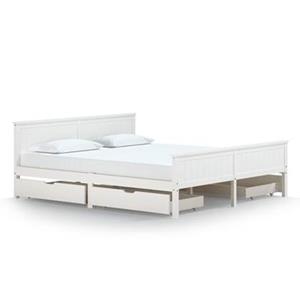 VidaXL Bedframe met 4 lades massief grenenhout wit 180x200 cm