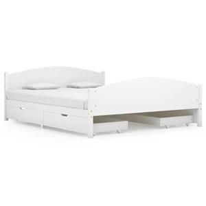 VidaXL Bedframe met 4 lades massief grenenhout wit 160x200 cm