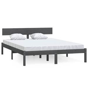 VidaXL Bedframe massief grenenhout grijs 120x200 cm