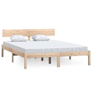 vidaXL Bedframe massief grenenhout 135x190 cm UK Double