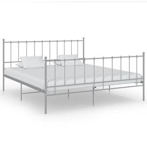 VidaXL Bedframe metaal grijs 140x200 cm