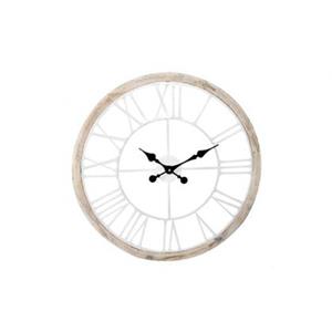 Parya Home Houten Muurklok - Romeinse Cijfers - 60x5x60 cm - Wit/Bruin