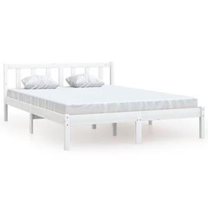 VidaXL Bedframe massief grenenhout wit 120x200 cm