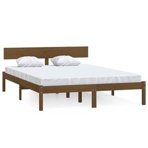 VidaXL Bedframe massief grenenhout honingbruin 160x200 cm