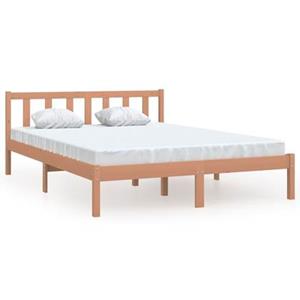 VidaXL Bedframe massief grenenhout honingbruin 120x200 cm