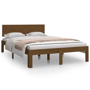 VidaXL Bedframe massief hout honingbruin 120x190 cm 4FT Small Double