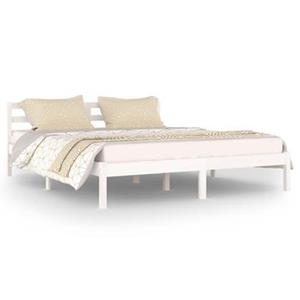 VidaXL Bedframe massief grenenhout wit 160x200 cm