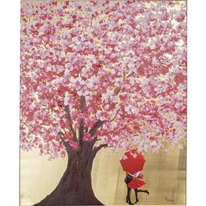 Kare Design Schilderij Flower Couple Gold Pink 100x80cm