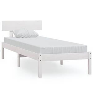 VidaXL Bedframe massief grenenhout wit 90x190 cm UK Single