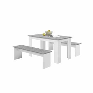Huisenthuis.nl Eettafel Set Nebraska Beton