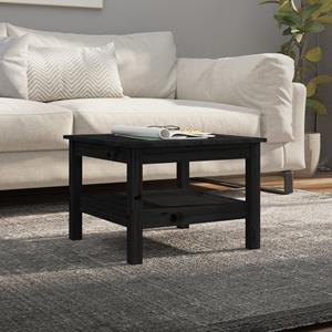 VidaXL Salontafel 55x55x40 cm massief grenenhout zwart