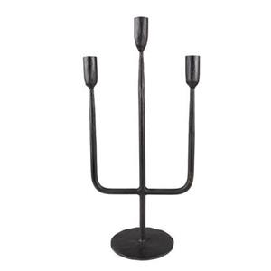 Clayre & Eef Kandelaar 43 cm Zwart Ijzer Kaarsenstandaard