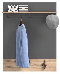 ebuy24 Mason Wandgarderobe 3 Kleiderhaken Eiche dekor.