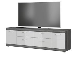 ebuy24 Scout TV Tisch 2 Türen, 2 Schubladen grau.