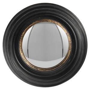 Clayre & Eef Spiegel Ø 16 cm Zwart Hout Rond Grote Spiegel Wand