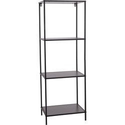 4goodz Staand Metalen Wandrek met 4 Planken 30x45x130 cm - Zwart