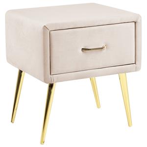 Beliani Flayat - Nachtkast-beige-fluweel