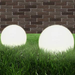 vidaXL Außen-Wandleuchte »LED-Gartenleuchten 2 Stk. Kugelförmig 20 cm PMMA«