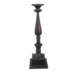 Clayre & Eef Kandelaar 15x15x50 cm Grijs Ijzer Kaarsenstandaard