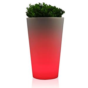 Eurotrail Lamp/bloempot LED oplaadbaar rond 38 cm