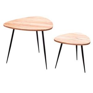 FineBuy Satztisch 60 x 60 x 51 cm braun