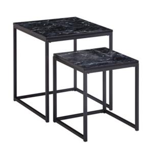 FineBuy Satztisch 45 x 45 x 50 cm schwarz