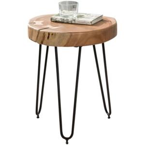 FineBuy Couchtisch Massivholz 30 x 30 x 41 cm braun