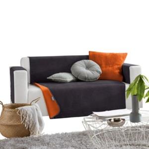 Looks by Wolfgang Joop Sessel- und Sofaschoner Jacquard, Baumwollmischung anthrazit/orange Gr. 50 x 200