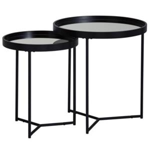 FineBuy Beistelltisch 46 x 46 x 51 cm schwarz