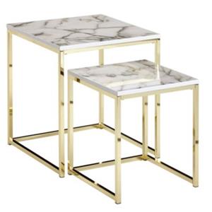 FineBuy Satztisch 45 x 45 x 50 cm weiß
