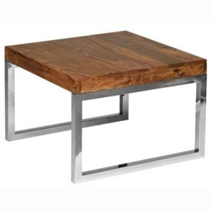 FineBuy Beistelltisch 60 x 60 x 40 cm braun