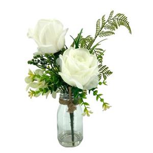 NTK-Collection Kunstblume Rosen in Vase Leilani weiß