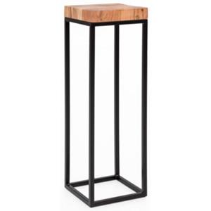 FineBuy Beistelltisch Massivholz 30 x 30 x 97 cm braun
