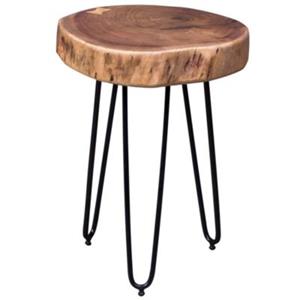 FineBuy Beistelltisch Massivholz 35 x 35 x 45 cm braun