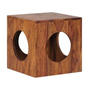 FineBuy Beistelltisch 35 x 35 x 35 cm braun