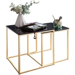 FineBuy Satztisch 40 x 40 x 42 cm gold
