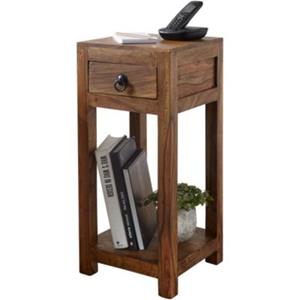 FineBuy Beistelltisch 30 x 30 x 68 cm braun