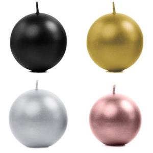 Kugelkerzen, metallic, 8cm, im 6er Pack, 20h Brenndauer gold