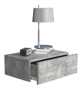 Hioshop UsalM45 nachtkastje wandmontage 1 lade beton decor.